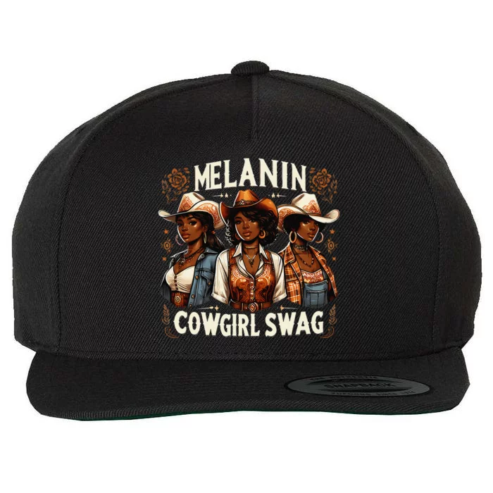 Melanin Cowgirls Black History African Melanin Cowgirl Swag Wool Snapback Cap