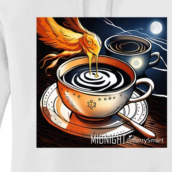 Midnight Coffee Break Second Wind Coffee Phoenix Women's Pullover Hoodie