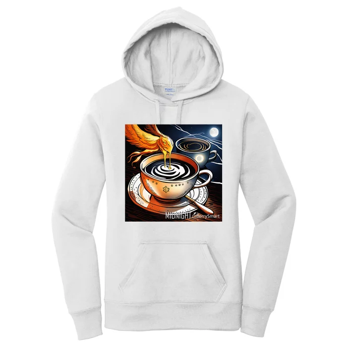 Midnight Coffee Break Second Wind Coffee Phoenix Women's Pullover Hoodie