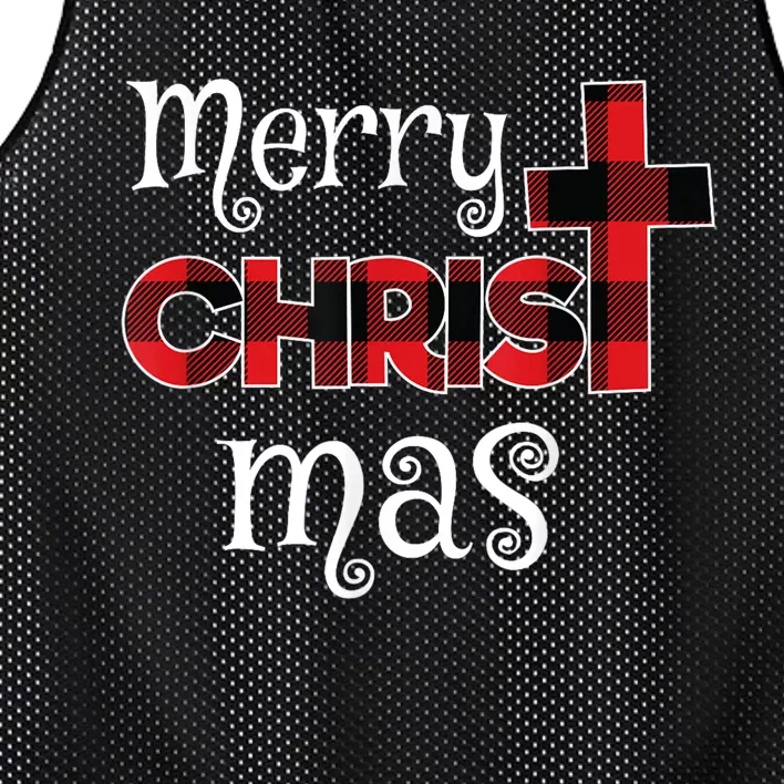 Merry Christmas Buffalo Plaid Mesh Reversible Basketball Jersey Tank