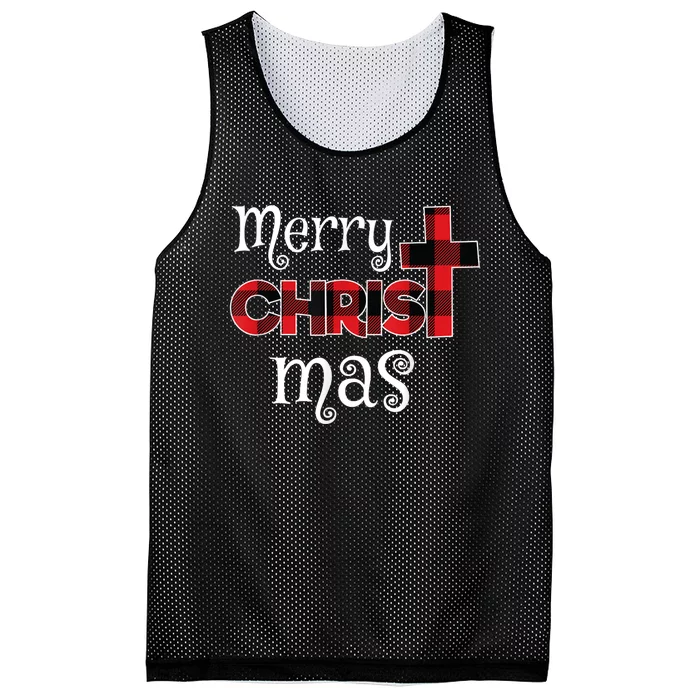 Merry Christmas Buffalo Plaid Mesh Reversible Basketball Jersey Tank