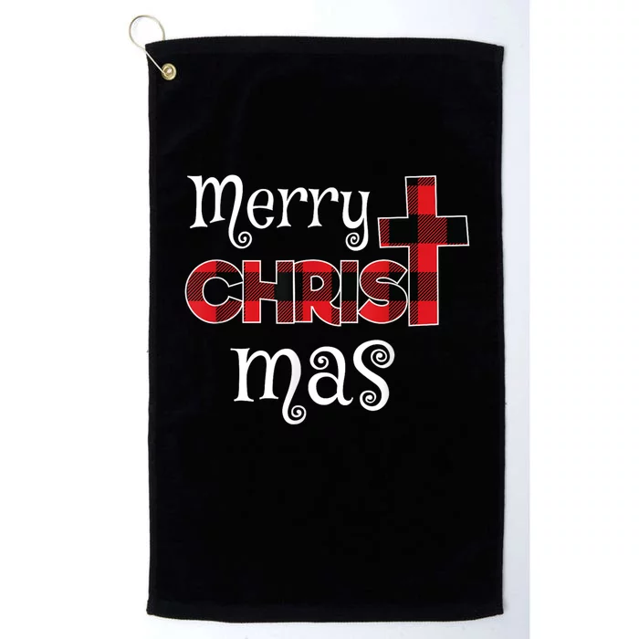 Merry Christmas Buffalo Plaid Platinum Collection Golf Towel