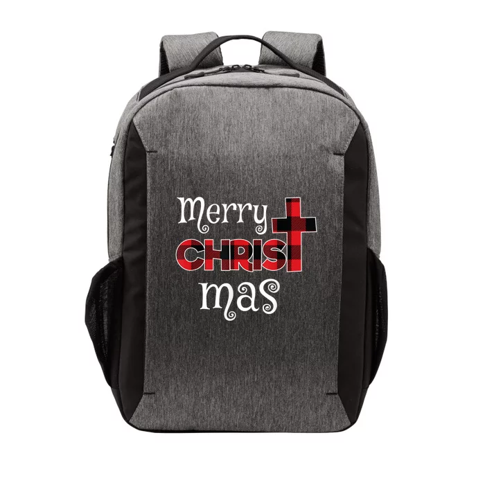 Merry Christmas Buffalo Plaid Vector Backpack