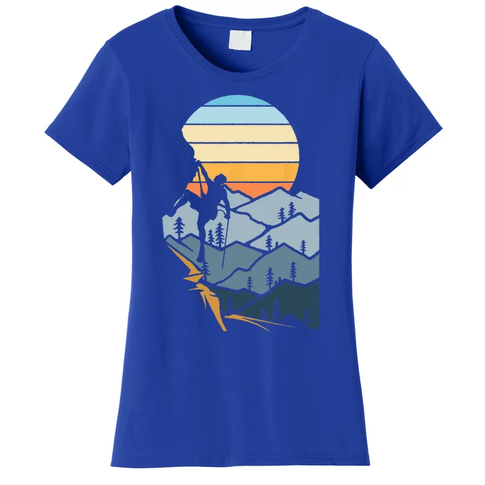 Mountain Climber Boulder Sports Hobby Retro Rock Climbing Women's T-Shirt