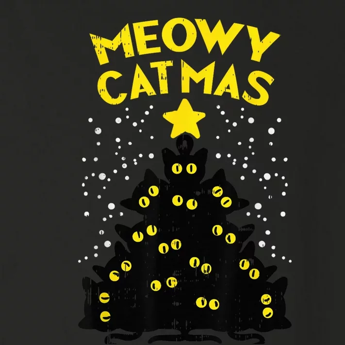 Meowy Catmas Black Cats Tree Funny Cat Owner Christmas Gift Toddler Long Sleeve Shirt