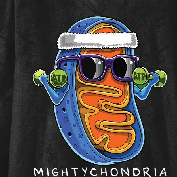 Mightychondria Cellular Biology Science Teacher Funny Gift Hooded Wearable Blanket