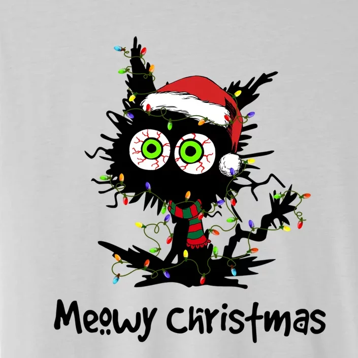 Meowy Christmas Black Cat Light Christmas Pajamas Funny Gift ChromaSoft Performance T-Shirt