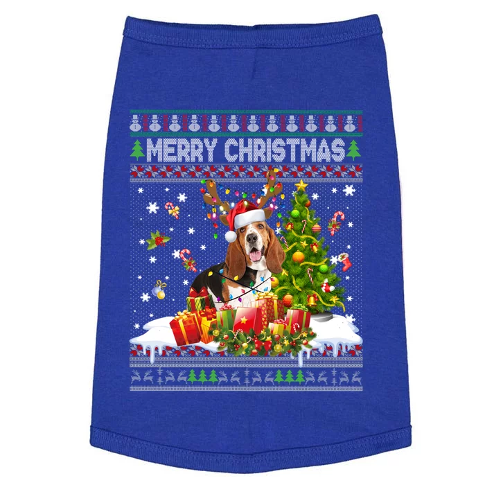 Merry Christmas Basset Hound Santa Xmas Lights Ugly Pajama Great Gift Doggie Tank