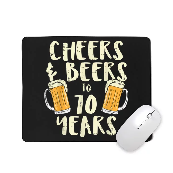 M.e.ns Cheers Beers 70 Years Old 70th Birthday Drinking Gift M.e.n Mousepad