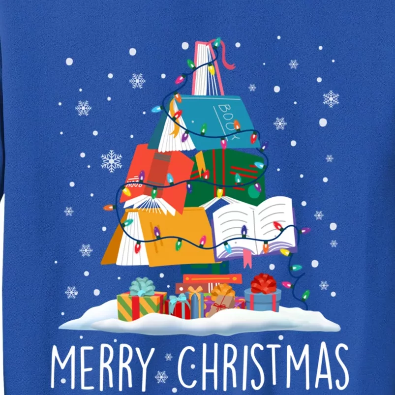 Merry Christmas Books Tree Xmas Book Lovers Gift Tall Sweatshirt