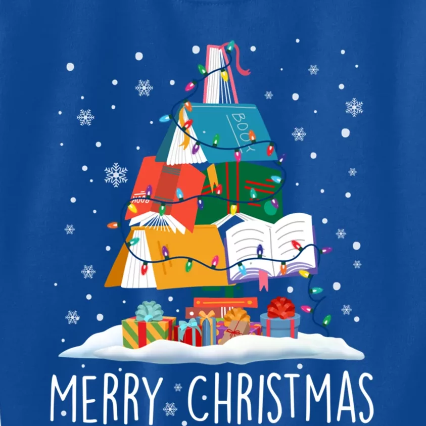 Merry Christmas Books Tree Xmas Book Lovers Gift Kids Sweatshirt