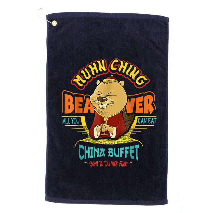 Muhn Ching Beaver All You Can Eat China Buffet Chow Platinum Collection Golf Towel