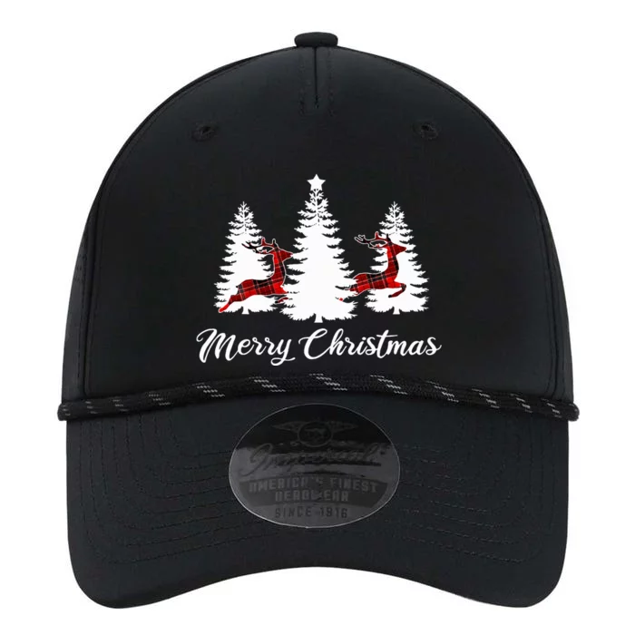 Merry Christmas Buffalo Plaid Reindeer Tree Performance The Dyno Cap