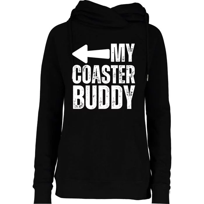 My Coaster Buddy Set 2/2 Pointing Left Roller Coaster Womens Funnel Neck Pullover Hood