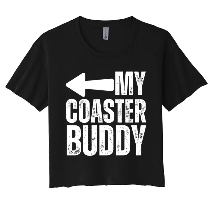 My Coaster Buddy Set 2/2 Pointing Left Roller Coaster Women's Crop Top Tee