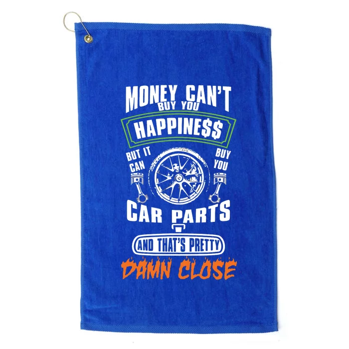 Money Cant Buy Happiness But It Can Buy Car Parts Platinum Collection Golf Towel