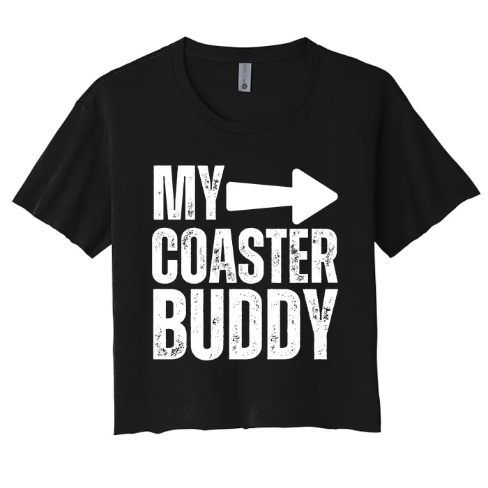 My Coaster Buddy Set 1/2 Pointing Right Roller Coaster Women's Crop Top Tee