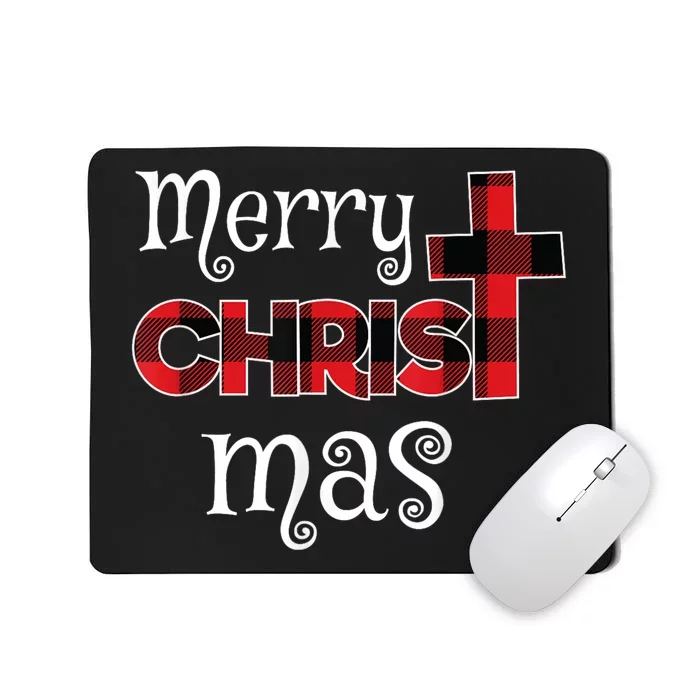 Merry Christmas Buffalo Plaid Mousepad