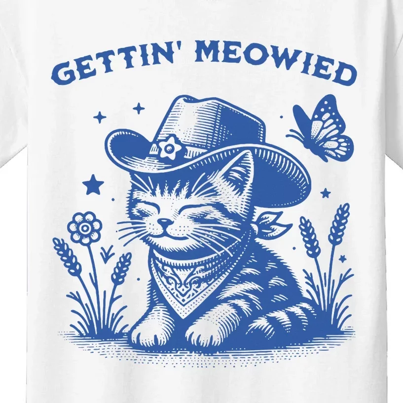 Meowdy Cat Bachelorette Party Cowgirl Cowboy Bridal Squad Kids T-Shirt