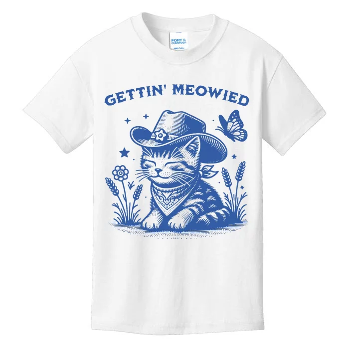 Meowdy Cat Bachelorette Party Cowgirl Cowboy Bridal Squad Kids T-Shirt