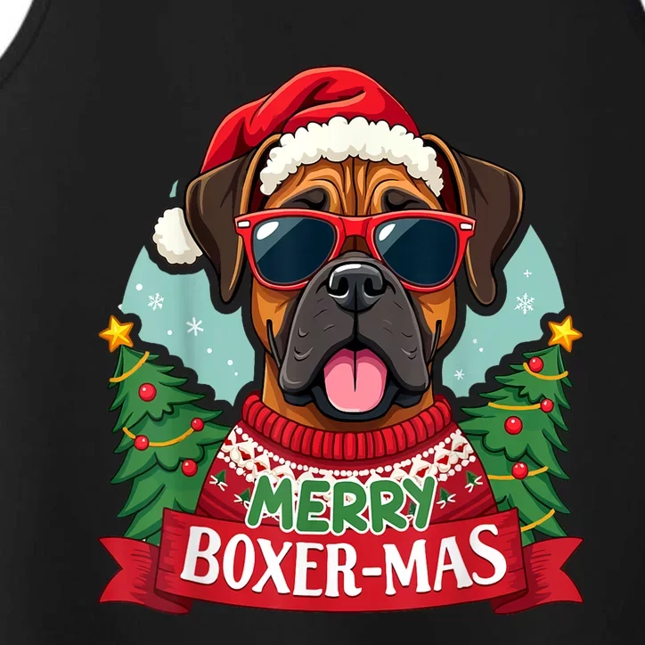 Merry Christmas Boxermas Cute Boxer Dog Funny Xmas Gift Performance Tank