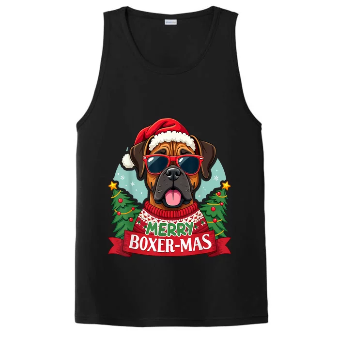 Merry Christmas Boxermas Cute Boxer Dog Funny Xmas Gift Performance Tank