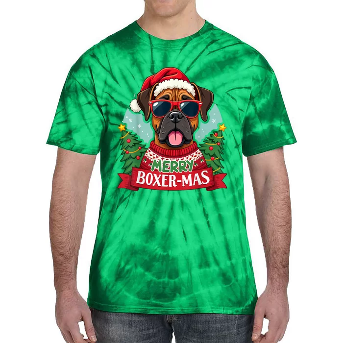 Merry Christmas Boxermas Cute Boxer Dog Funny Xmas Gift Tie-Dye T-Shirt