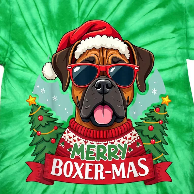 Merry Christmas Boxermas Cute Boxer Dog Funny Xmas Gift Tie-Dye T-Shirt