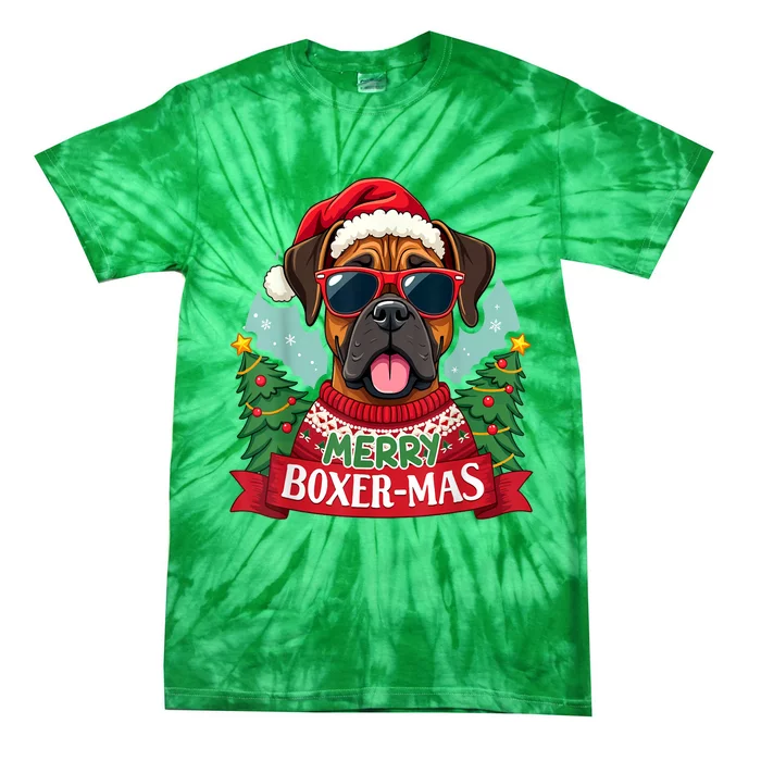 Merry Christmas Boxermas Cute Boxer Dog Funny Xmas Gift Tie-Dye T-Shirt