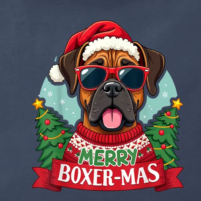 Merry Christmas Boxermas Cute Boxer Dog Funny Xmas Gift Zip Tote Bag