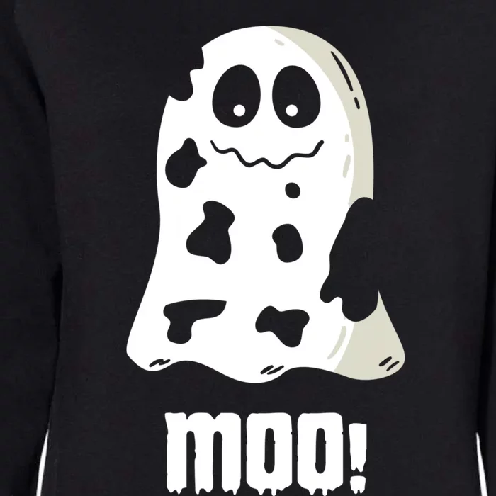 Moo Cute Boo Funny Cow Ghost Halloween Farmers Gift Womens California Wash Sweatshirt