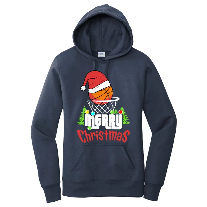 Merry Christmas Basketball Player Christmas Xmas Funny Gift Women's Pullover Hoodie