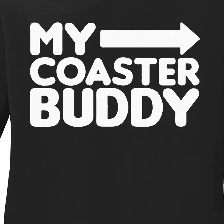 My Coaster Buddy Set 12 Pointing Right Roller Coaster Ladies Long Sleeve Shirt