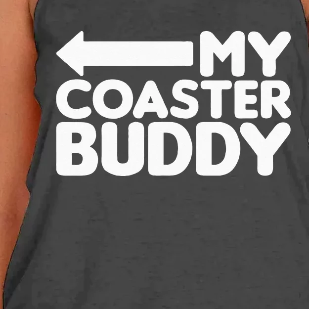 My Coaster Buddy Set 22 Pointing Left Roller Coaster Women's Knotted Racerback Tank