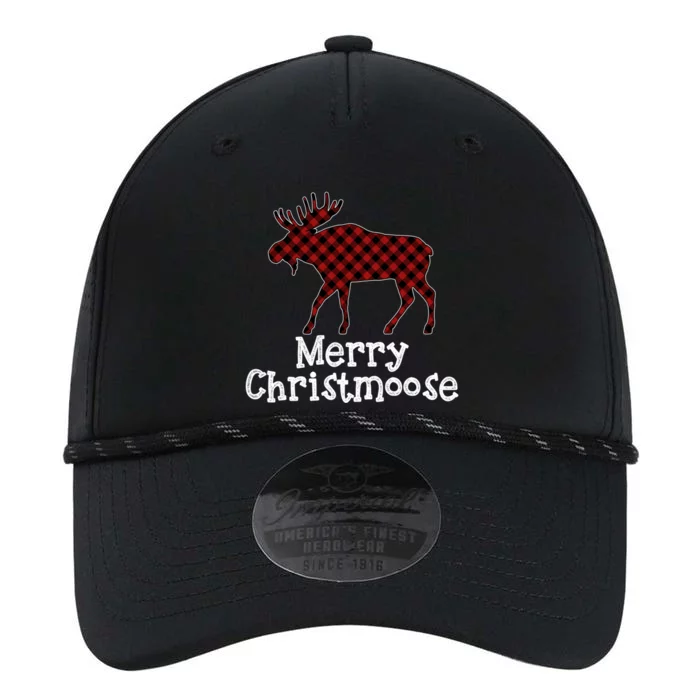 Merry Christmoose Buffalo Plaid Christmas Moose Funny Gift Performance The Dyno Cap