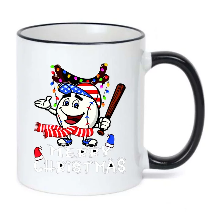 Merry Christmas Baseball Player Black Color Changing Mug