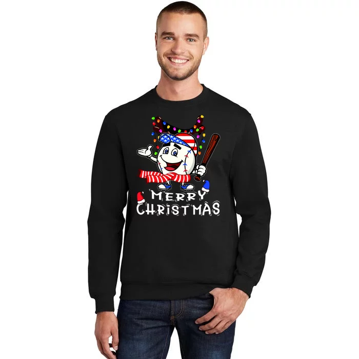 Merry Christmas Baseball Player Sweatshirt