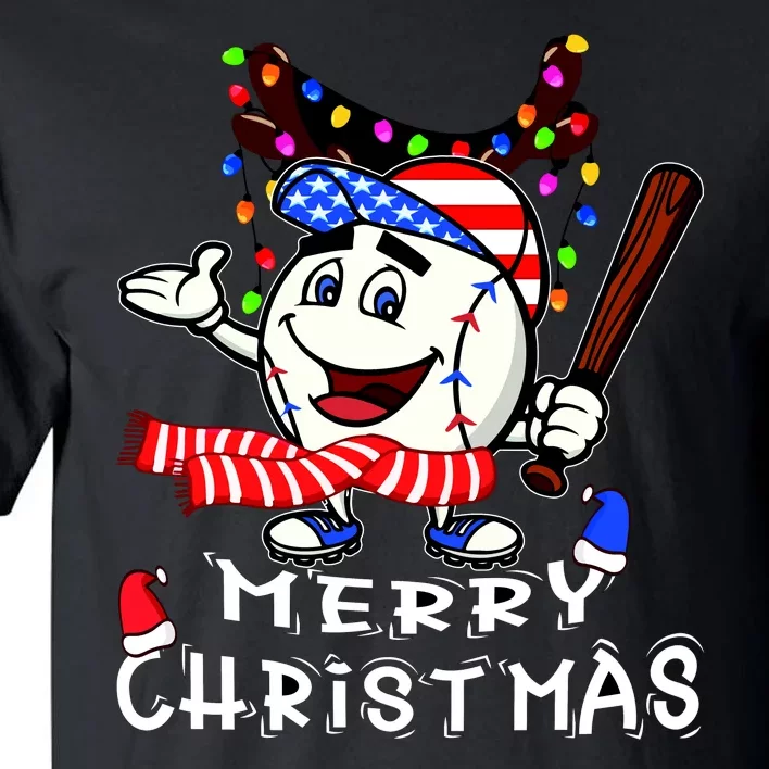 Merry Christmas Baseball Player Tall T-Shirt