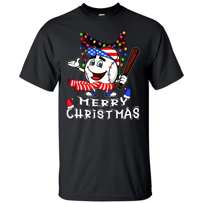 Merry Christmas Baseball Player Tall T-Shirt