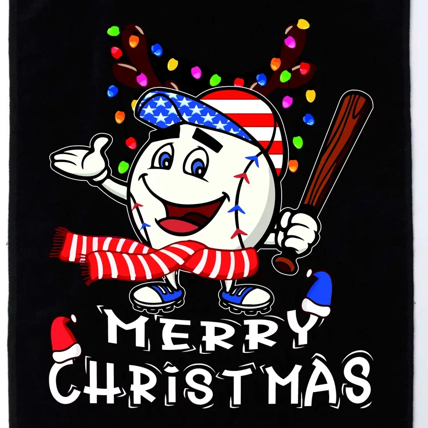 Merry Christmas Baseball Player Platinum Collection Golf Towel