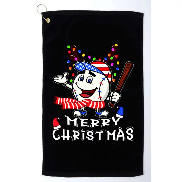 Merry Christmas Baseball Player Platinum Collection Golf Towel