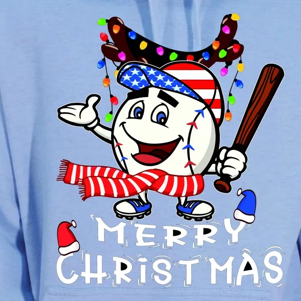 Merry Christmas Baseball Player Unisex Surf Hoodie