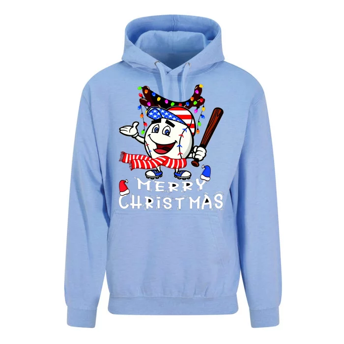 Merry Christmas Baseball Player Unisex Surf Hoodie