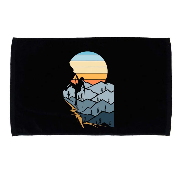 Mountain Climber Boulder Sports Hobby Retro Rock Climbing Microfiber Hand Towel