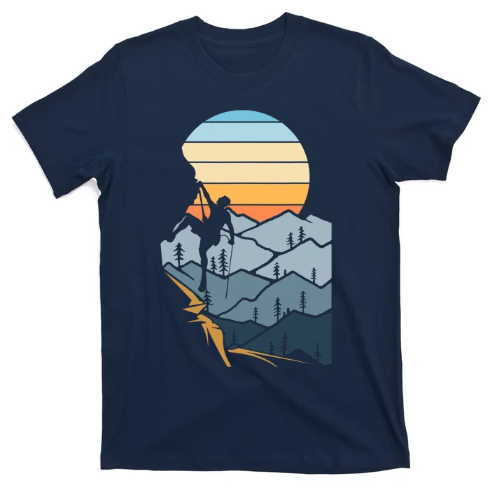 Mountain Climber Boulder Sports Hobby Retro Rock Climbing T-Shirt