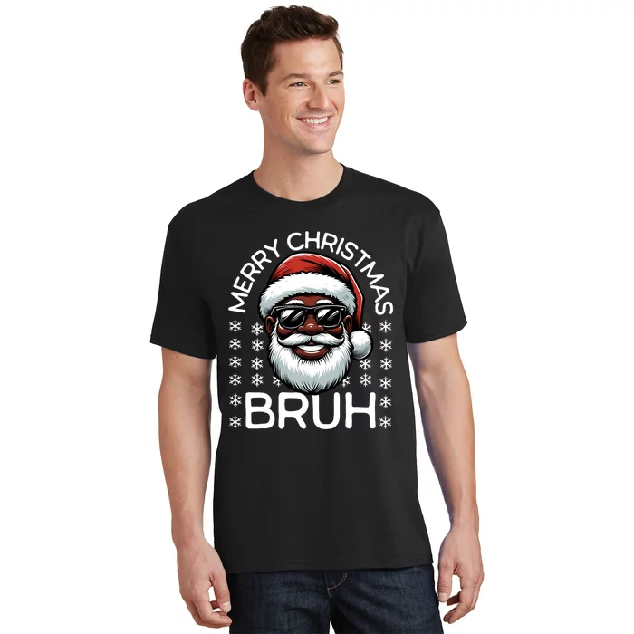 Merry Christmas Bruh Funny Christmas Santa Claus T-Shirt