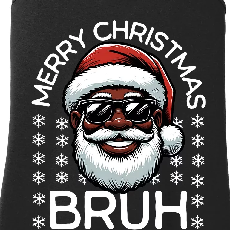 Merry Christmas Bruh Funny Christmas Santa Claus Ladies Essential Tank