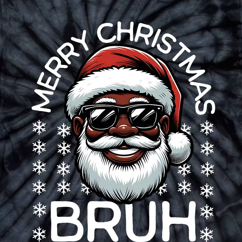 Merry Christmas Bruh Funny Christmas Santa Claus Tie-Dye T-Shirt