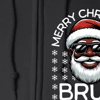 Merry Christmas Bruh Funny Christmas Santa Claus Full Zip Hoodie