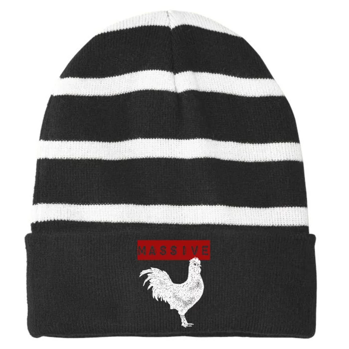 Massive Cock Big Dick Energy Striped Beanie with Solid Band